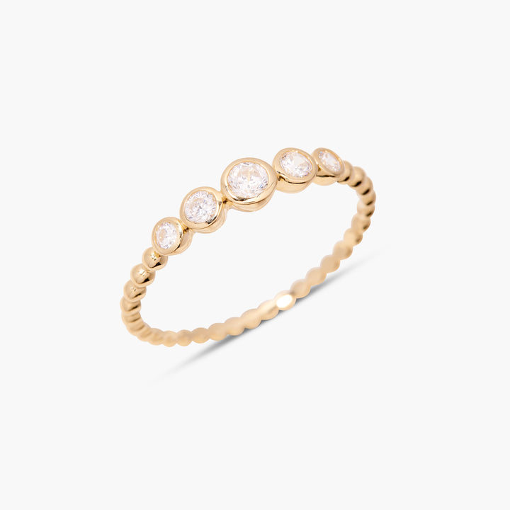 Lumi 14K Gold Five Diamond Ring