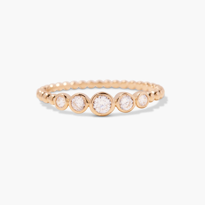 Lumi 14K Gold Five Diamond Ring