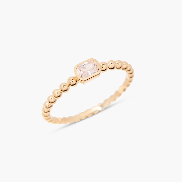 Lumi 14K Gold Emerald Diamond Ring