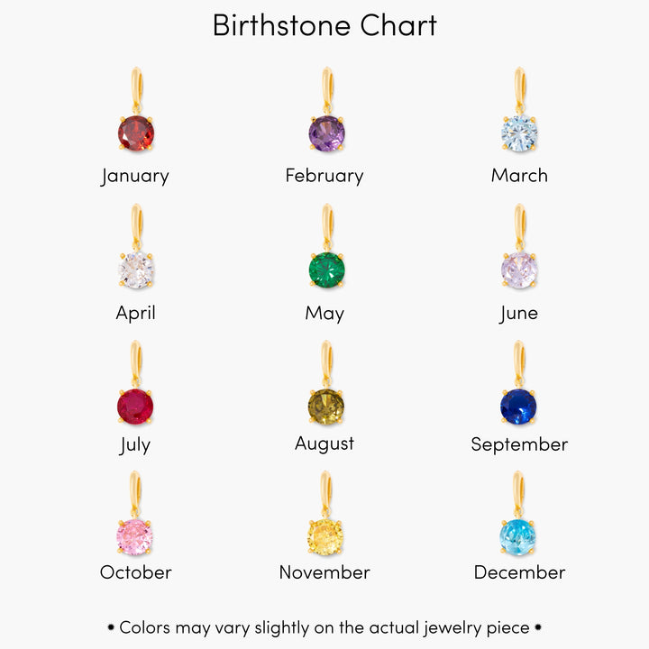 Lillian Birthstone Heart Charm Necklace