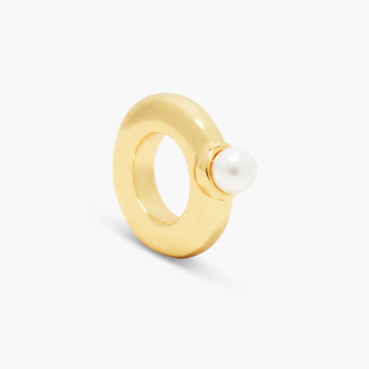 Gaby Pearl Puffy Bezel Bead