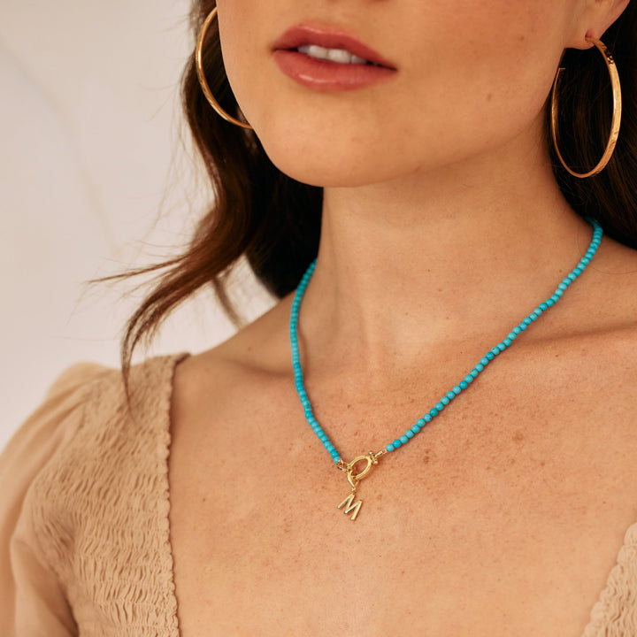 Avery Initial Turquoise Necklace