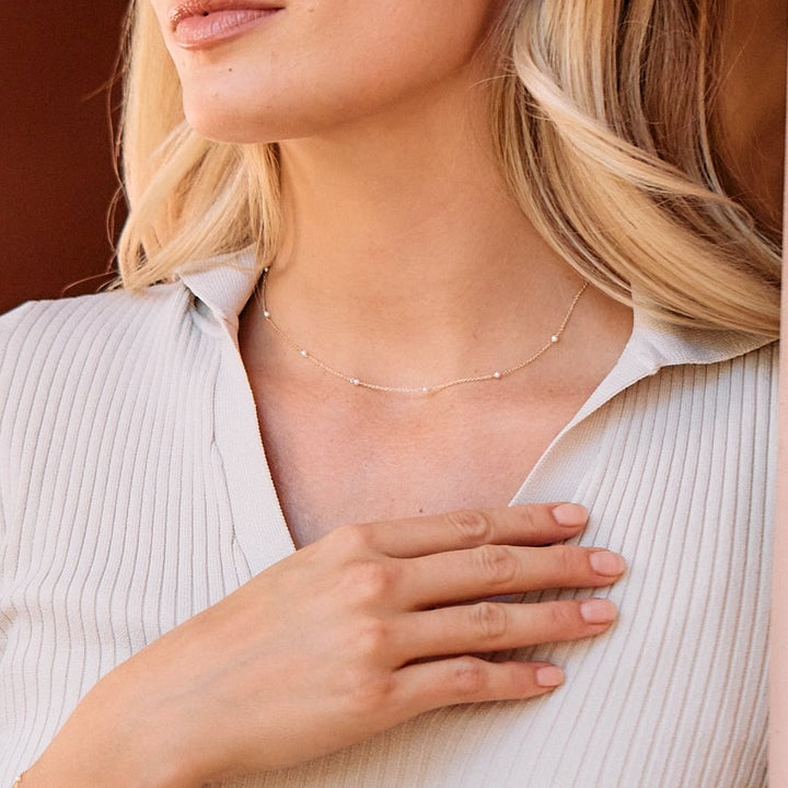 Laurel Pearl 14K Gold Necklace