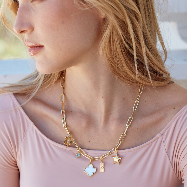 Cami Birthstone Initial Charm Necklace