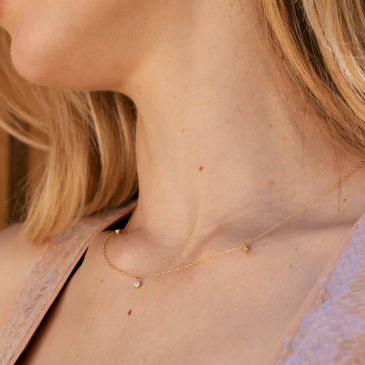 Juliet 14K Gold Floating Diamond Necklace