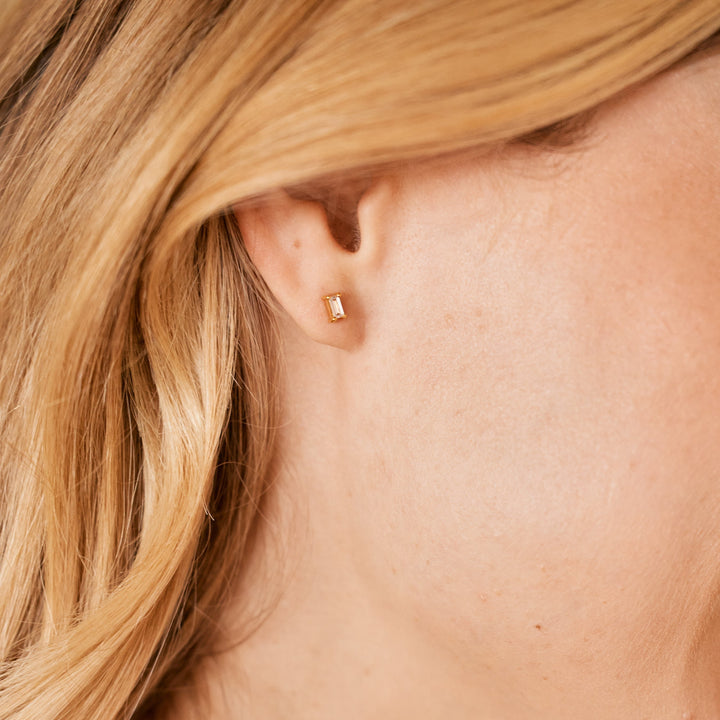 Zola Baguette Flat Back Earrings
