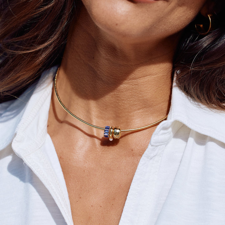 Gaby Pearl Puffy Bezel Bead
