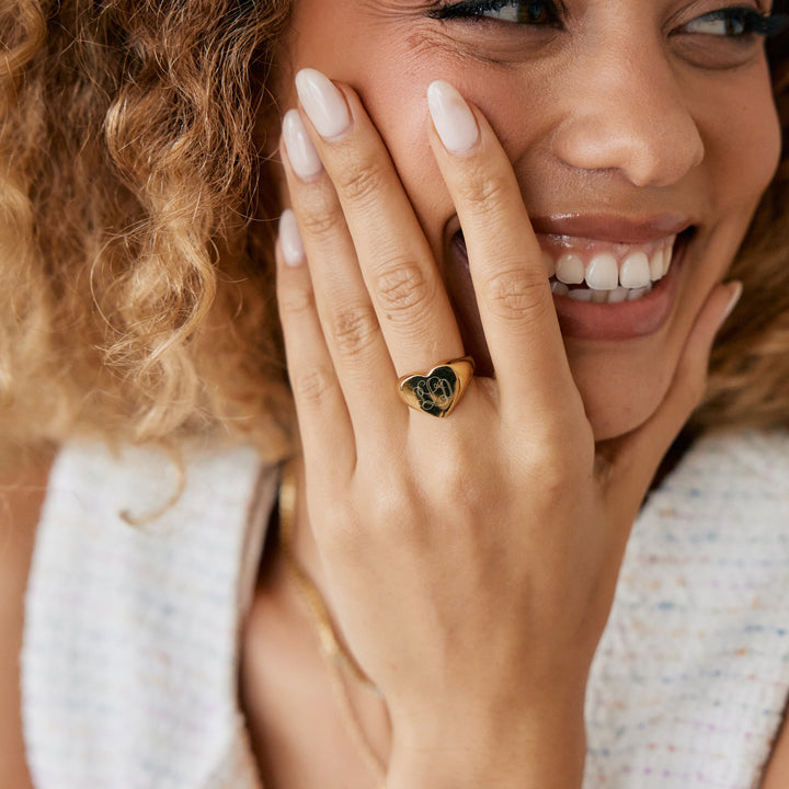 Isabel Heart Signet Ring