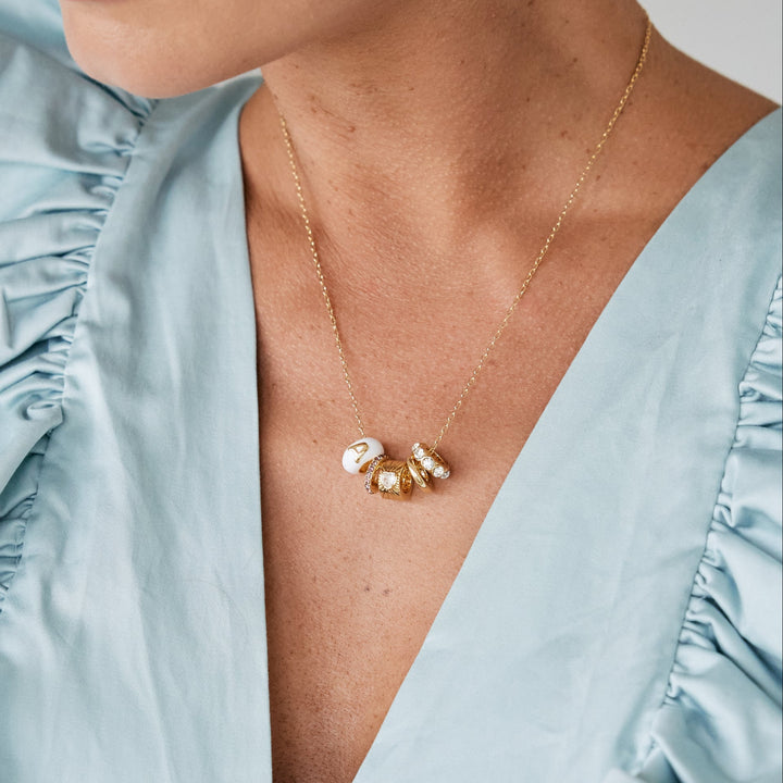Kate Birthstone Initial Heart Necklace