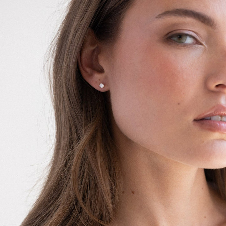Ryleigh 14K Gold Diamond Single Flat Back Earring