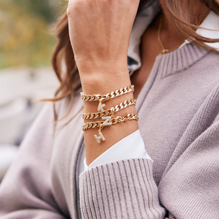 Ella Crystal Initial Bracelet