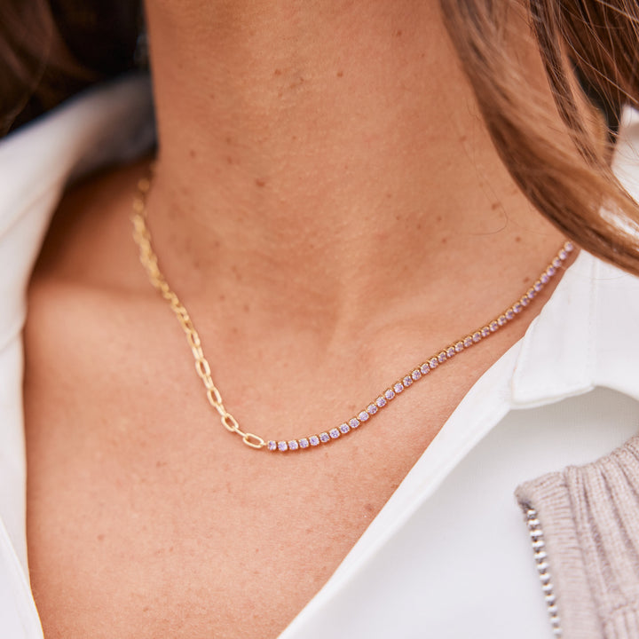 Isabella Mini Birthstone Tennis Necklace