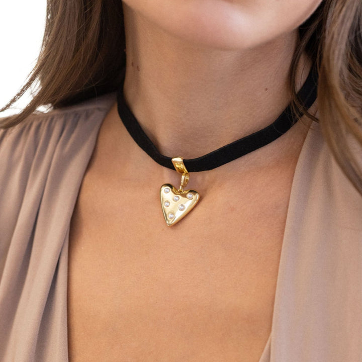 Samantha Heart Charm Choker