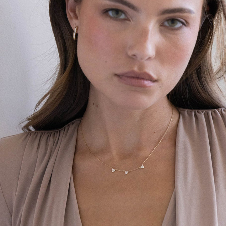 Polly 14K Gold Mini Heart Diamond Necklace