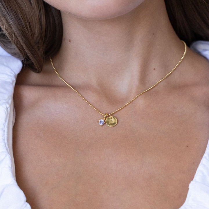 Melrose Mini Initial Birthstone Necklace