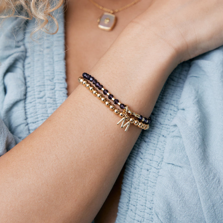 Makenna Initial Birthstone Bracelet Set