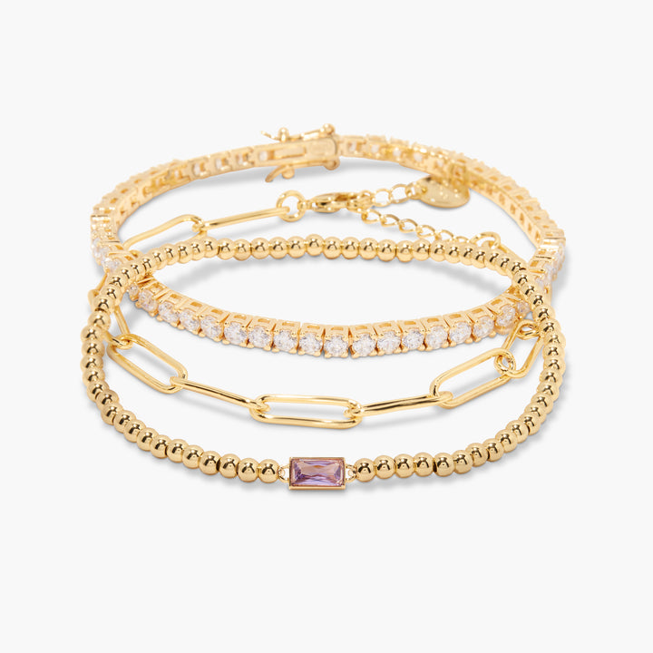 Kylie Birthstone Bracelet Set