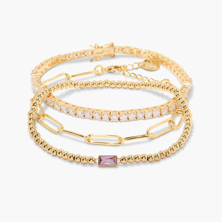 Kylie Birthstone Bracelet Set