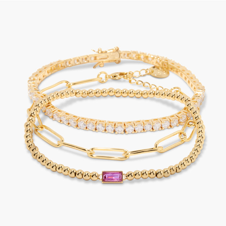 Kylie Birthstone Bracelet Set