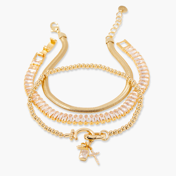 Josephine Cross Birthstone Bracelet Set