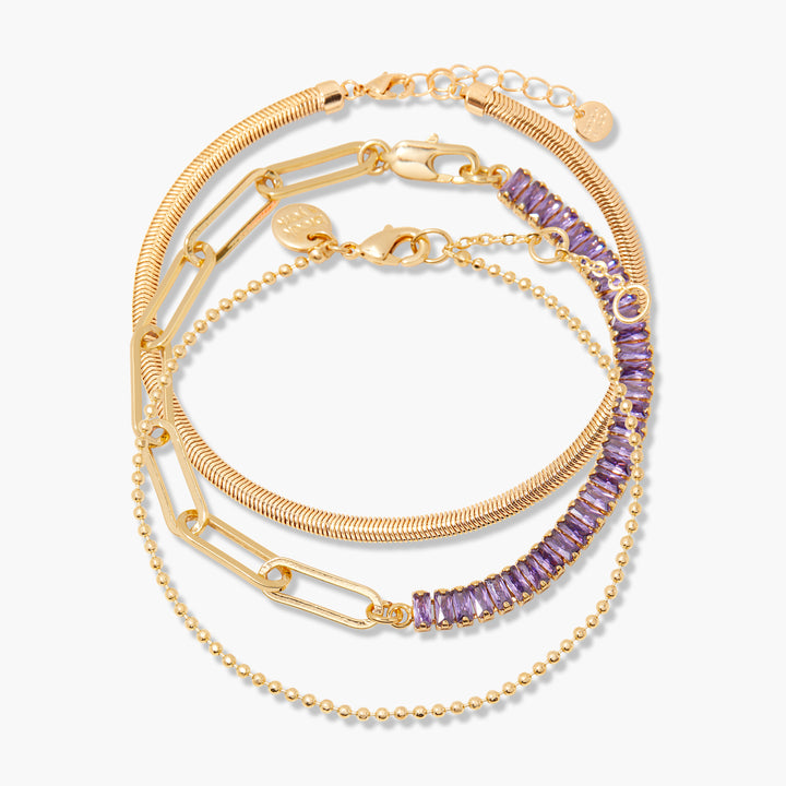 Priya Birthstone Tennis Bracelet Set