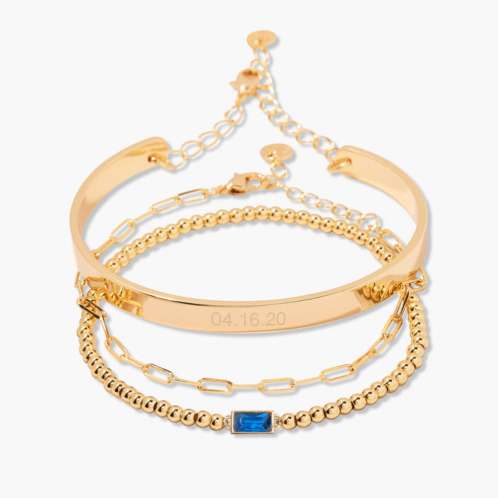 Gwen Date Cuff Bracelet Stack Set