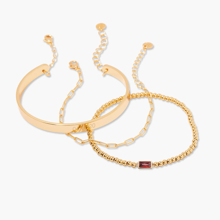 Gwen Date Cuff Bracelet Stack Set