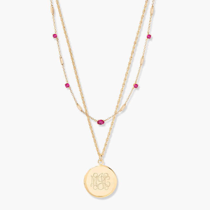 Isla Locket Birthstone Layering Set