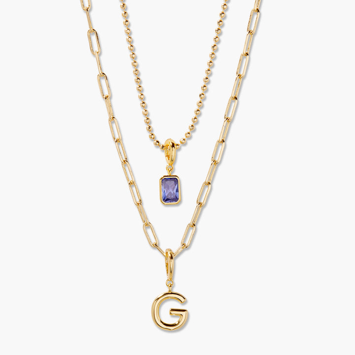 Mackenzie Birthstone Initial Layering Set