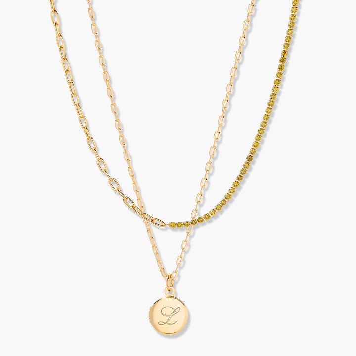 Isla Petite Locket Birthstone Layering Set