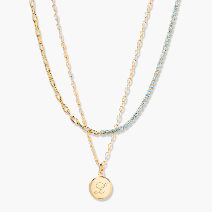 Isla Petite Locket Birthstone Layering Set