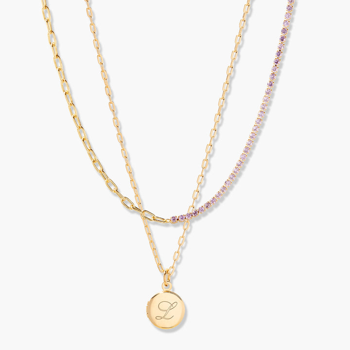 Isla Petite Locket Birthstone Layering Set