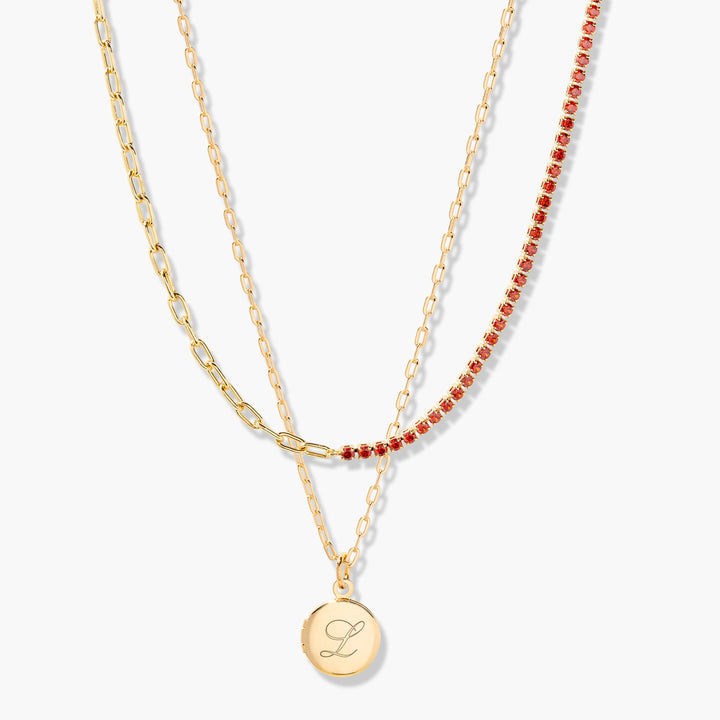 Isla Petite Locket Birthstone Layering Set