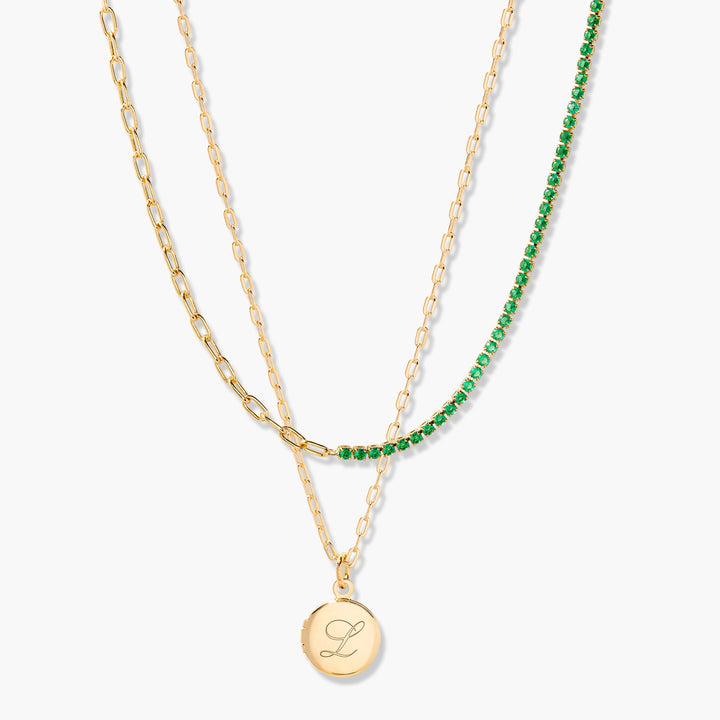Isla Petite Locket Birthstone Layering Set
