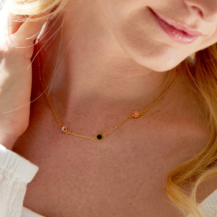 Jules Three Birthstone Necklace