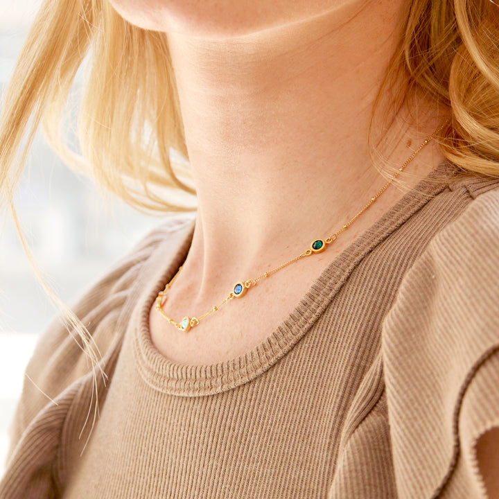 Jules Four Birthstone Necklace