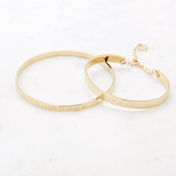 Coordinate Thin Bangle Bracelet