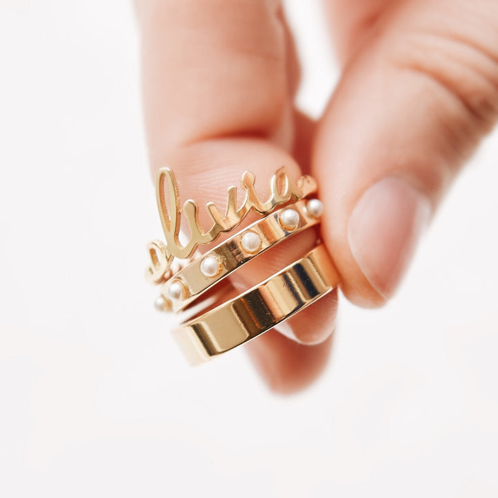 Nella Rope Nameplate Ring