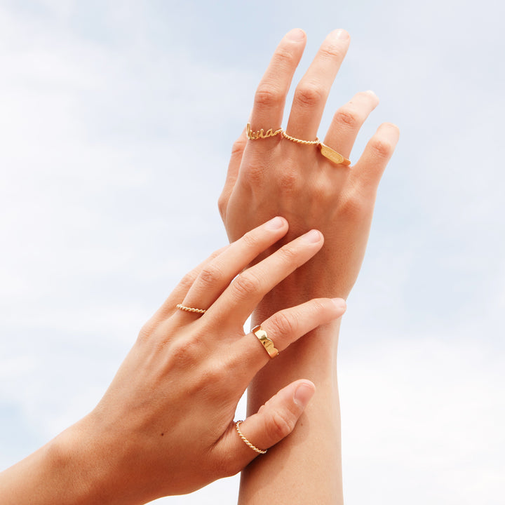 Nella Rope Nameplate Ring