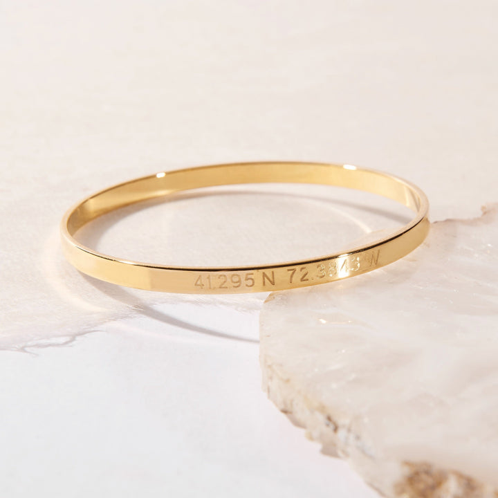 Coordinate Thin Bangle Bracelet