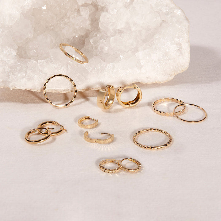 Kennedy 14K Gold Huggies