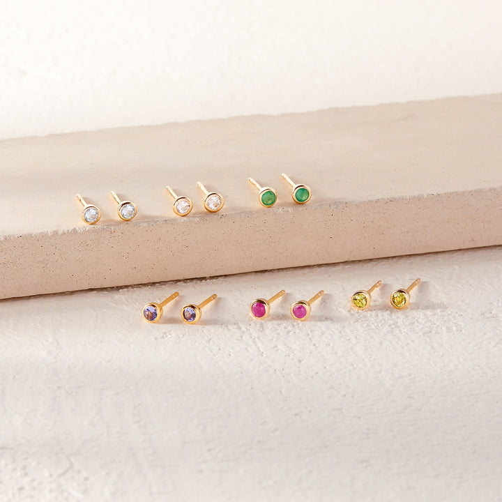 Sage Gold Vermeil Birthstone Earrings