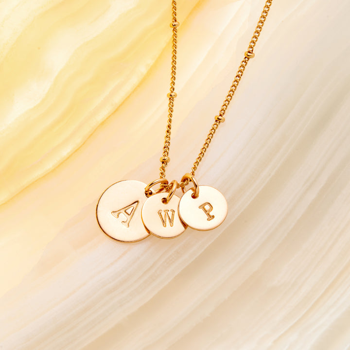 Flora Three Initial Pendant