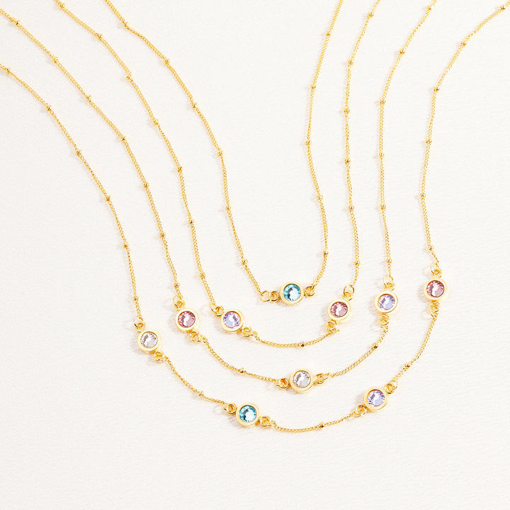 Jules Four Birthstone Necklace
