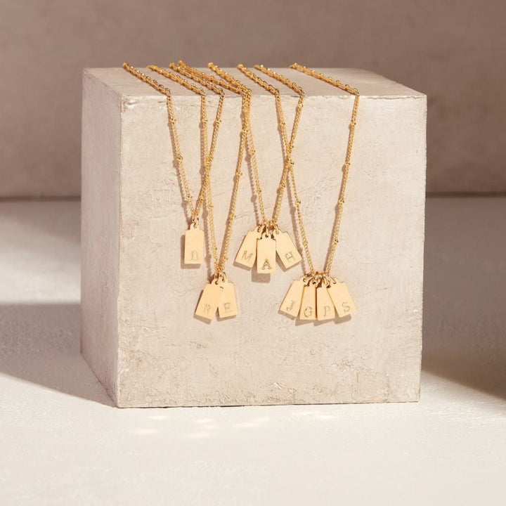 Madeline Rectangle Two Initial Pendant