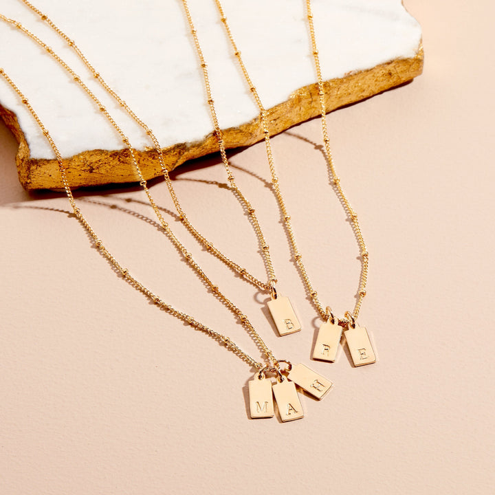 Madeline Rectangle Initial Pendant