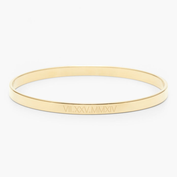 Roman Numeral Thin Bangle Bracelet