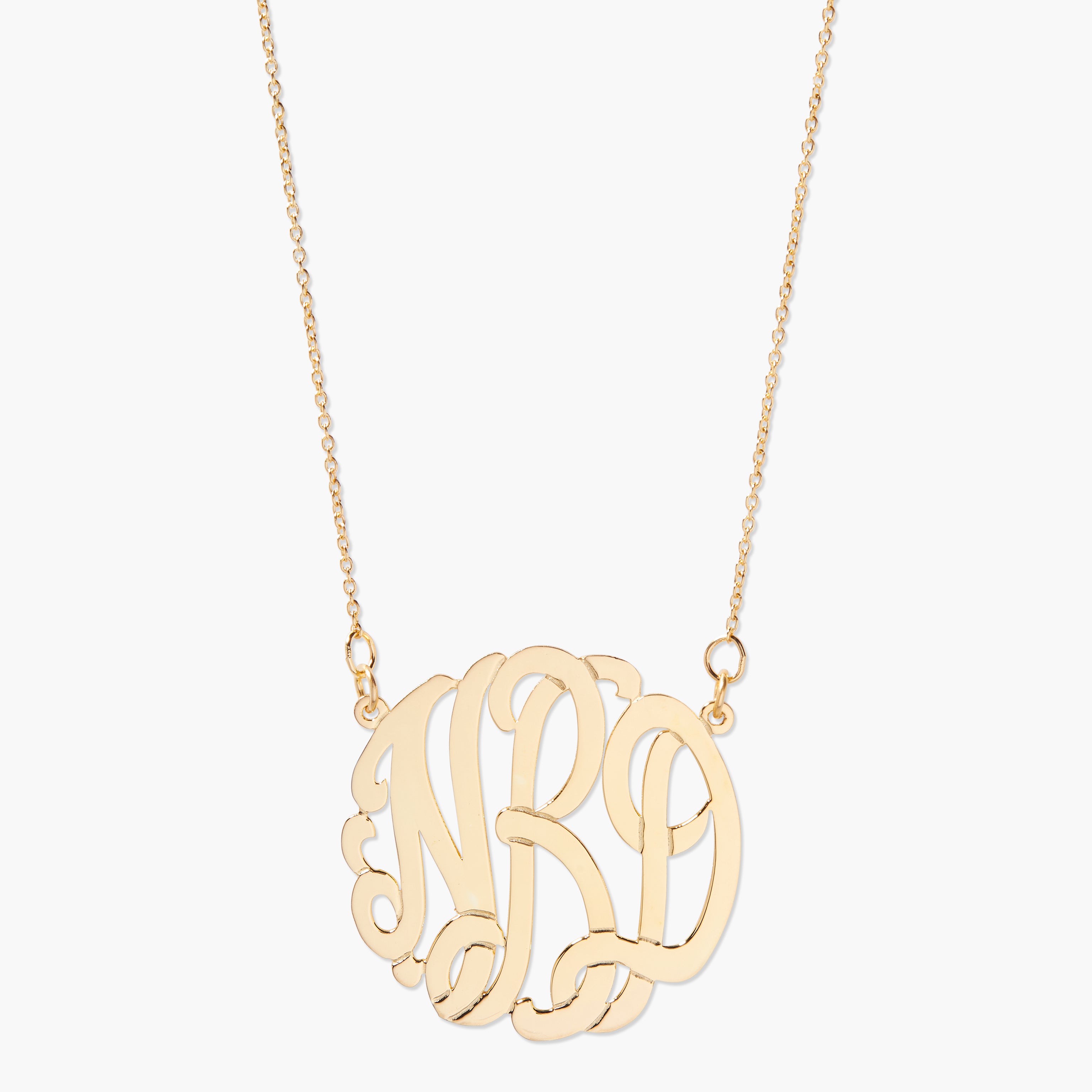 Rose Gold Letter S Initial Diamond Monogram Pendant Necklace