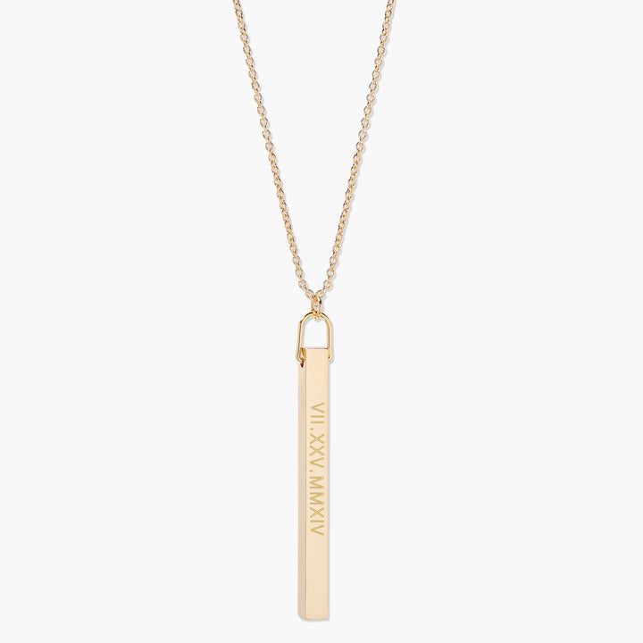 Roman Numeral Vertical Bar Necklace