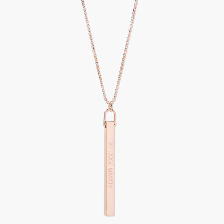 Roman Numeral Vertical Bar Necklace